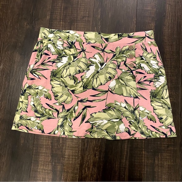 Jones New York XL Palm Leaf Skort Knit Pink Green - Picture 5 of 9
